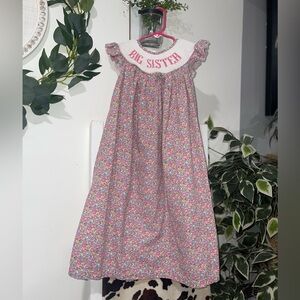 Big sister smocked floral dress size 4